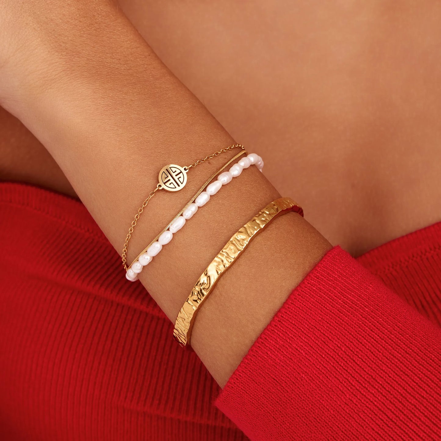 Helios Gold Cuff Bracelet