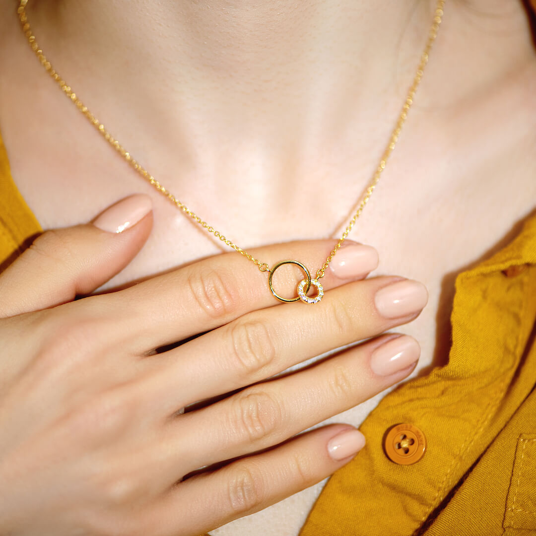 Double Circle Link Necklace