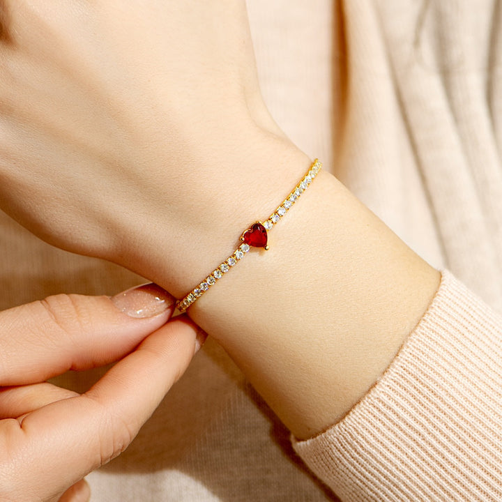 Heart Tennis Bracelet