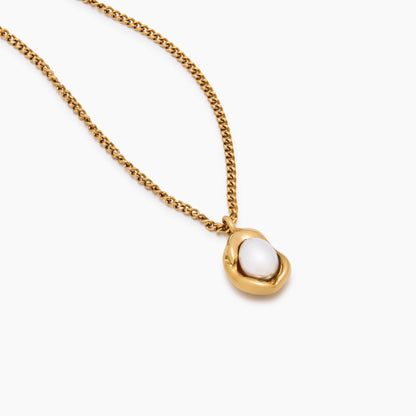 Gilded Pearl Drop Necklace
