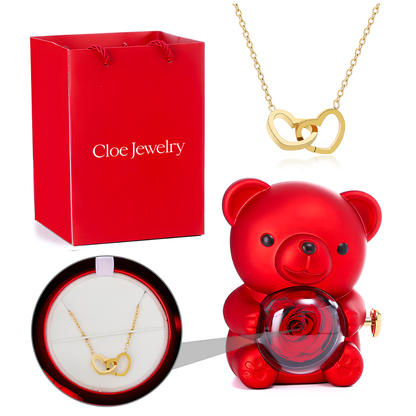 Eternal Teddy with an engraved necklace